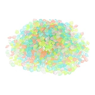 sourcing map 5000pcs Glow Rocks 3-5mm Glow Pebbles Decoration in the Dark Luminous Stones Decor DIY Decorative Multicolored for Garden, Potted Plant, Fish Tank