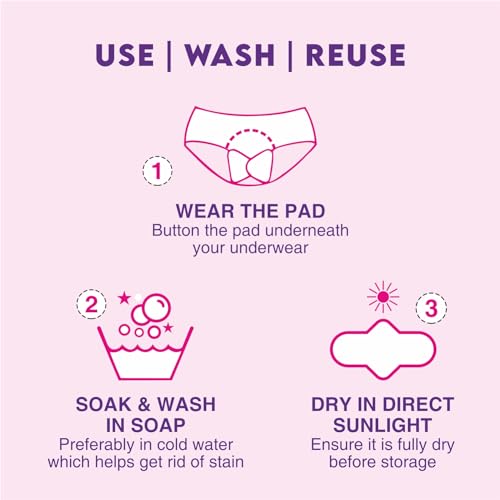Re:Pad Reusable Sanitary Pads for women, | (3 Pads for moderate flow (Pink) + 1 Pad for heavy flow (Blue) + 1 Leak Proof Sanitary Pad Pouch) | Lasts Up To 1.5 Years | Skin... - Image 4