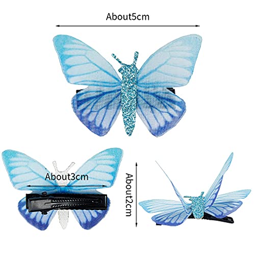 Shinon 20 Pcs Butterfly Hair Clips 3D Butterfly Wings Glitter Butterfly Hairpins Lightweight Cute Colorful Mesh Realistic Handmade Butterfly Barrettes Styling Pins For Women Girls Wedding Bridal Hair Styling Accessories With 200 Multicolor Mini Rubber Bands. (Multi-Color Style) #TOP2