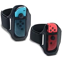 HEATFUN Joy-Con Leg Strap for Nintendo Switch Ring Fit Adventure & Switch Sports, Adjustable Non-Slip Leg Band for Kids & Adults, 2 Pack