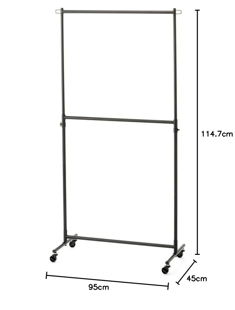 Amazon｜カインズ(CAINZ) ハンガーラック 2段 幅95cm 奥行45cm 高さ