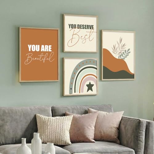 Image of kotart Modern Wall Art Framed Painting for Wall Decoration - Wall Paintings for Living Room, Bedroom - Wall Decor /Room Decor Set of 4 (Art 1, Small (10x13 or 10x10 inch))