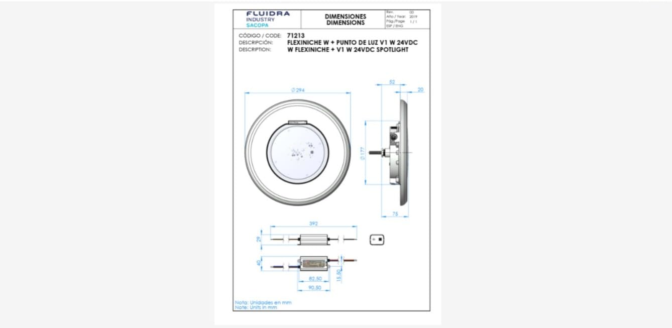 Astralpool 71213 Lumiplus FlexiNiche: embellecedor Blanco + Punto de luz Blanco DC