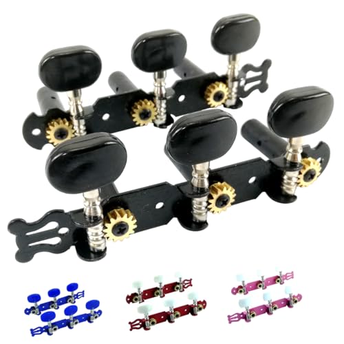 Maquinaria KINBLACK para Guitarra Acustica, Clasica, Negra con Tornillos de Instalacion.