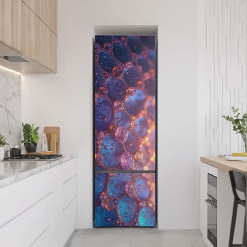 Vinilo para nevera de 60x190 cm resistente a rayones y diseño de burbujas abstractas 3