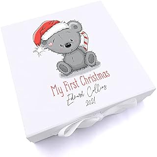 ukgiftstoreonline Personalised My First Christmas Keepsake Memory Box Gift (Medium)