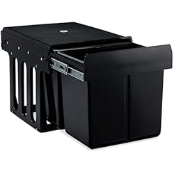 Cubo Basura Bajo Fregadero Leroy Merlin Relaxdays Cubo de Basura 2 Compartimentos, Papelera Cocina Extraíble Bajo Fregadero, 2x15 Litros, 35x33,5x47,5 cm, Negro