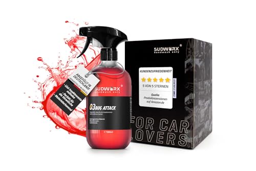 sudworx 03 Bug Attack Insektenentferner Auto – Flüssig – Lackschonend & hochwirksam – Eiweißlöser für Fliegen & Mücken – Vorwäsche Autopflege – in Deutschland abgefüllt – 500ml