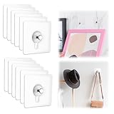 Klebenagel 2026 – Bilder Aufhängen Ohne Bohren, Selbstklebende Haken für Bilderrahmen, Poster & Fotos, Wandaufhänger Ohne Nägel, Spurlos Entfernen, Starker Halt auf Fliesen, Glas & Wänden (10)