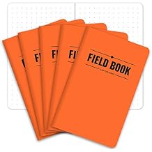 Elan Publishing Company Field Notebook/Pocket Journal - 3.5"x5.5" - Orange - Dot Graph Memo Book - Pack of 5
