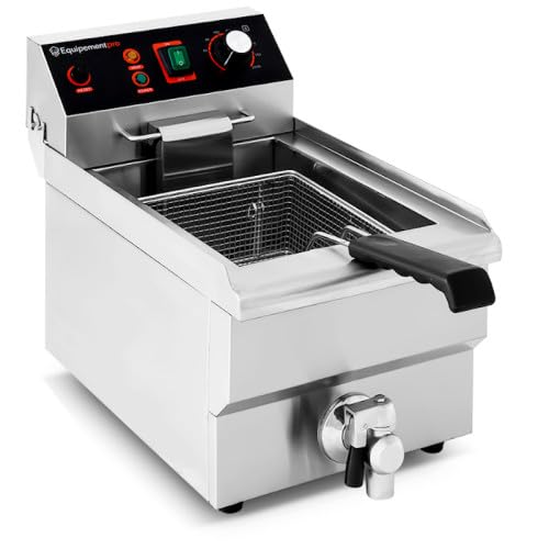 Friteuse Professionnelle Inox 10L avec Robinet – 230V Haute Performance pour Snack & Restaurant – Restauration Rapide – Equipementpro EF-101V