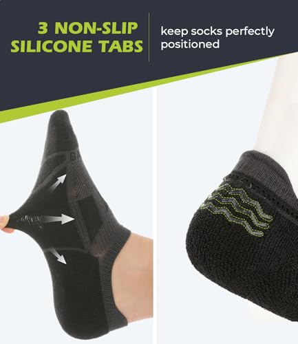 BAMBOO COOL Men's No-Show Socks Low Cut Breathable Moisture-Wicking Socks Non Slip Running Workout casual, 6 Packs4