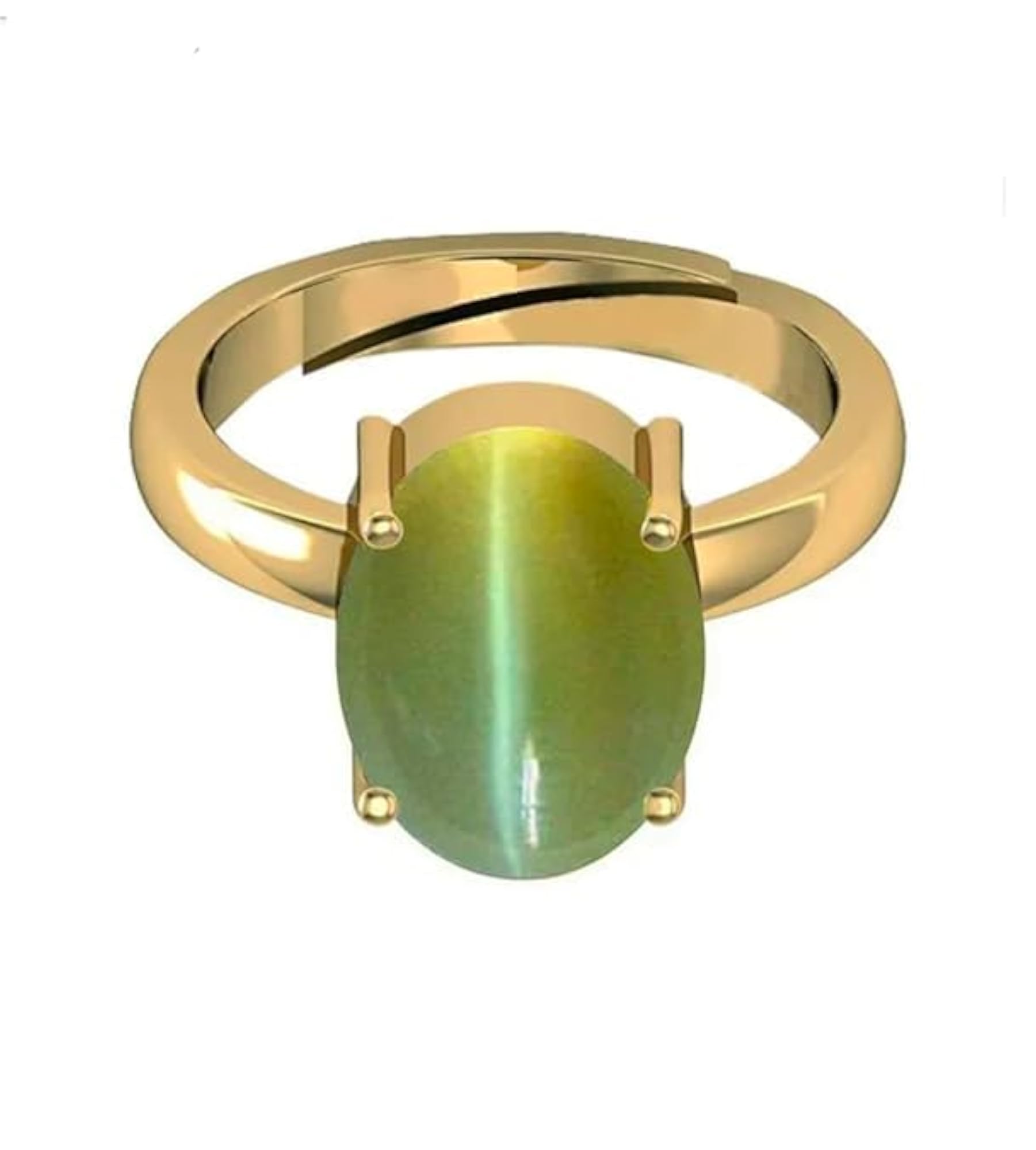 Men's Cat's Eye Adjustable Gold Plated Ring, 10.00 Ratti