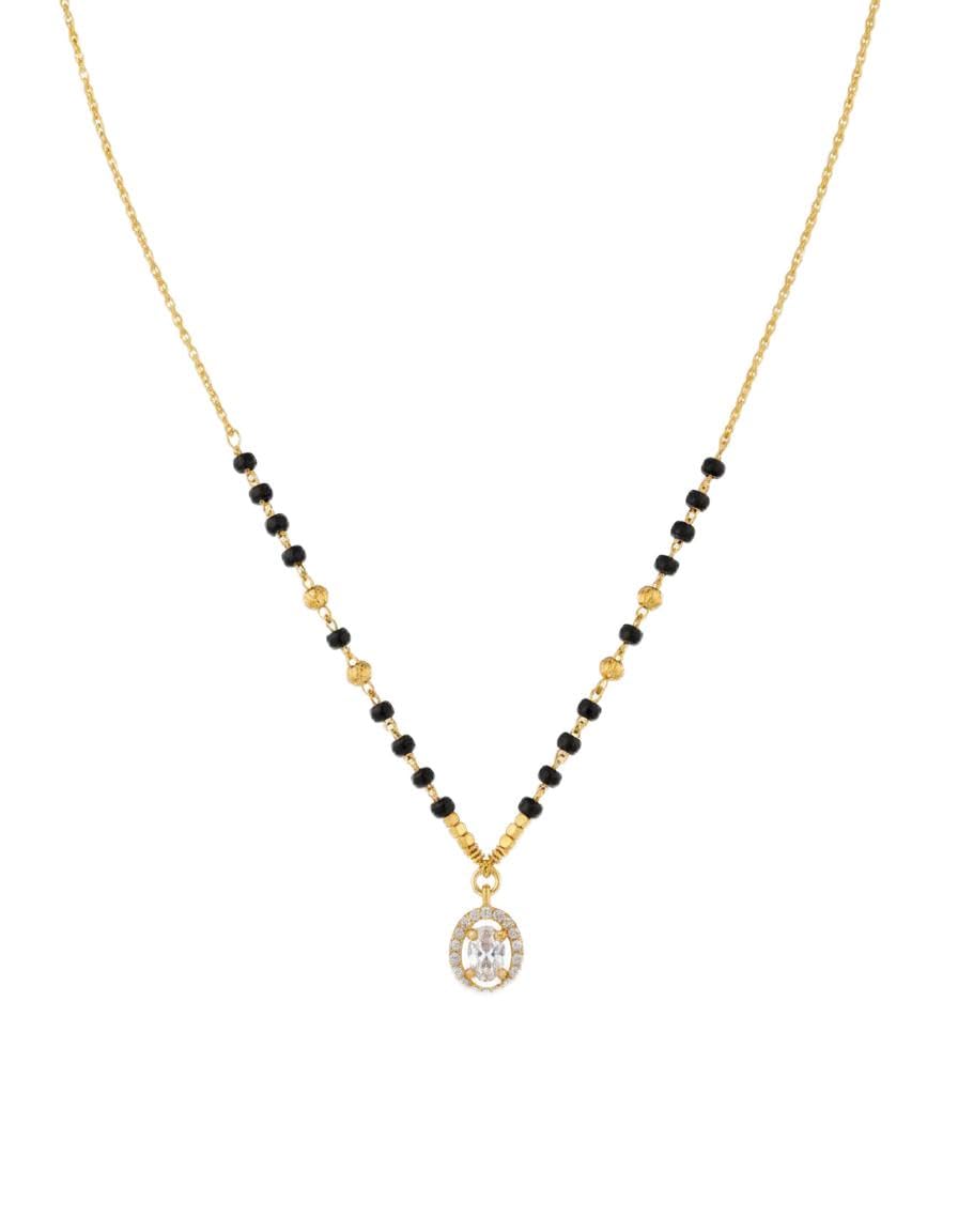 Leaf Diamond 18k Gold-Plated chain Mangalsutra