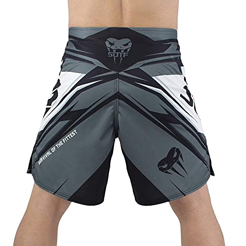 SOTF - Pantalones Cortos elásticos para Hombre MMA BJJ Grappling Bord - Gris - Large - imagen 2