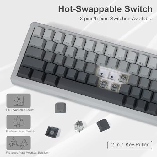 Teclado Mecánico Z-68 Three 65% Inalámbrico Bluetooth miniatura 5