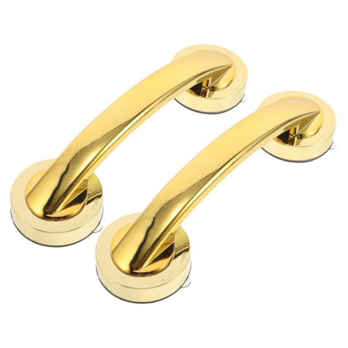 Hoement 2個吸盤式粘着グラブバー 高齢者 向け滑り止め浴室 手すり 簡単取付けドリル不要 ル ガラス対応取り外し可能ハンドル