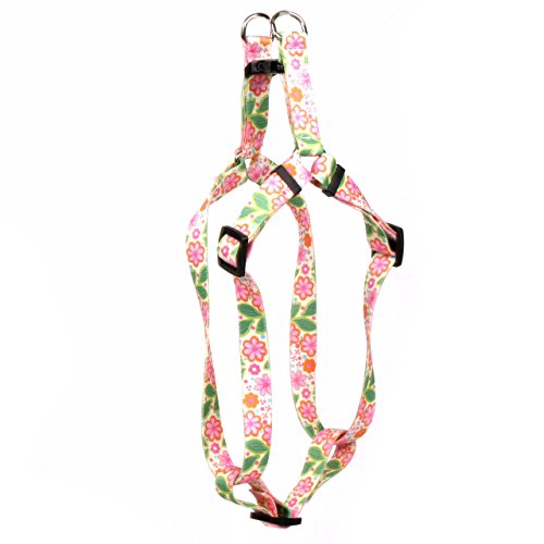 Image of Yellow Dog Design Flower Patch Step-in Dog Harness 3 /4 inch Wide and Fits Chest Circumference of 15 to 25 inch, Medium