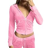 Sudadera De Mujer Crop Top Cardigan Hoodie Full Zip Camisetas De Manga Larga Sudadera con Capucha y Cremallera para Mujer Chaqueta gótica con Bolsillos Sudaderas En Pareja