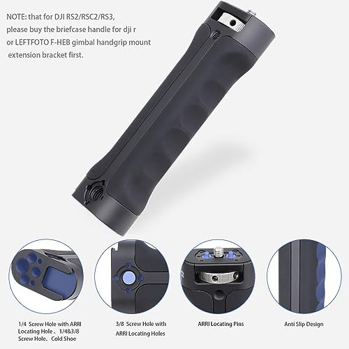 LEFTFOTO-Sling-Handgrip-Handle-for-DJI-Ronin-DJI-RS2RSC2RS3-RS3-Pro-RS3-MiniZHIYUN-WEEBILL-S-Gimbal-StabilizerExtended-Silicone-Grip-in-Briefcase-Mode-with-Anti-Twist-PinsQuick-Installation