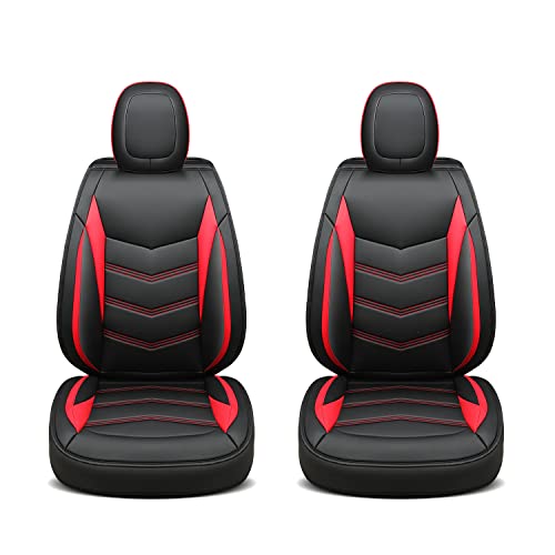Image of LUCKYMAN CLUB Front-only Seat Covers for 2024-2025 Tacoma with Faux Leather (Front only, Red)
