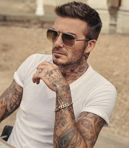 AIEYEZO Oversized Square Aviator Sunglasses for Men Women Fashion Vintage Sun Glasses Classic Pilot Gradient Shades2