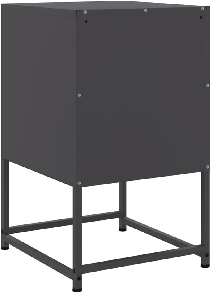 vidaXL Bedside Cabinets 2 Pcs, Side Cabinet with Storage, End Table, Living Room Bedroom Furniture, Nightstand, Industrial Style, Black Steel