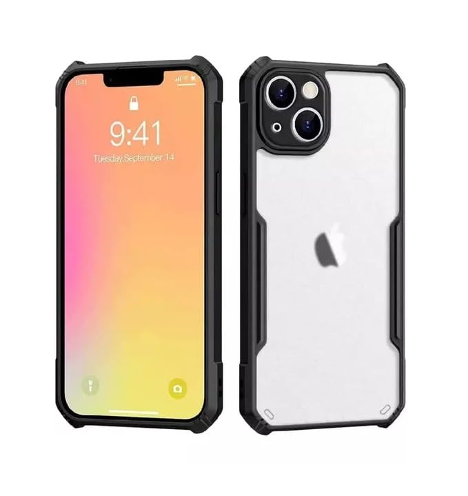 Dashmesh Shopping Shockproof Crystal Clear Back Cover Case for Apple iPhone 14 | 360 Degree Protection | Protective Design | Transparent Back Cover Case (Black Bumper) (B0BS3TFY26) Amazon Price History, Amazon Price Tracker