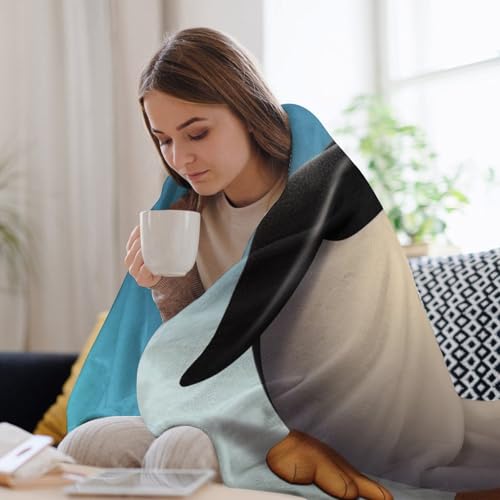 Couverture flanelle pingouin mignon légère moelleuse lit et canapé - 8