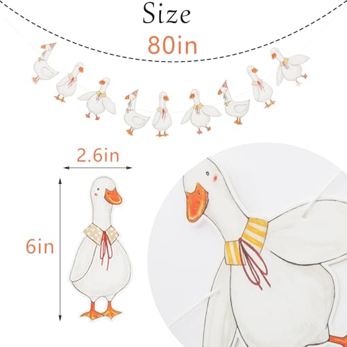 Image of Silly Goose Birthday Garland, Goose Themed Party Decorations, Farm Animal Party Supplies, Boy Girl Birthday Banner, Vintage Goose Animal Themed Banner