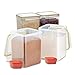 Komax Biokips Flour and Sugar Storage Containers | [Set of 4] Large Sugar and Flour Canisters (175-oz) W 2 Measuring Scooper’s (1-cup) | BPA-Free | Airtight Pantry Storage Containers with Locking Lid