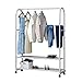 JIAO PAI Iron Art Kleiderständer, Horizontal Bar Kleiderständer 360 ° Mobile Kleiderstange Open Single Shot Kleiderständer(Size:168 * 120CM,Color:Weiß)