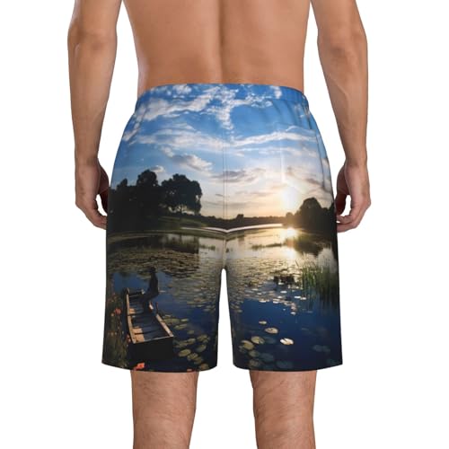 Fishing Scenic Men's Quick Dry Beach Shorts Swim Trunks with Pockets Board Shorts3