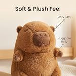 Adorable Capybara Plush Toy with Turtle Backpack, Soft Stuffed Animal Pillow, for Kids Birthday (9 inch)