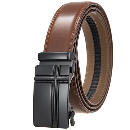 Men's Black Double-Sided Leather Belt With Ratchet And Sliding Mechanism, Box Bbbb-1 120cm4