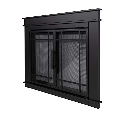 Pleasant Hearth Fillmore Glass Firescreen, Width: 30"-37", Height 22.5" - 29.5" #TOP4