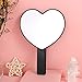 lasenersm 1 Piece Travel Handheld Mirror Heart Shaped Cosmetic Hand Mirror Travel Makeup Mirror Hand Held Mirror Plastic Cosmetic Mirror Makeup Hand Mirror with Handle, Black