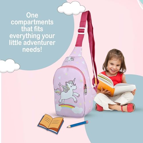 Image of Kids Space Theme Crossbody Chest Sling Bag, Navy Blue with Astronaut Print, Adjustable Strap, 17x13x6.5 cm, Perfect for School and Picnics