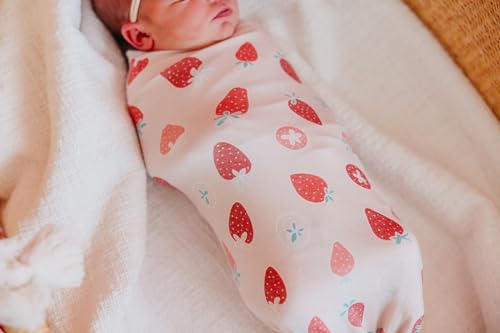 Image of Copper Pearl Swaddle Blankets for Newborns | Soft Stretchy Receiving Blankets for Boys and Girls | Large 46 x 46 Inch Baby Blankets | Lightweight and Breathable Swaddles | Strawberry