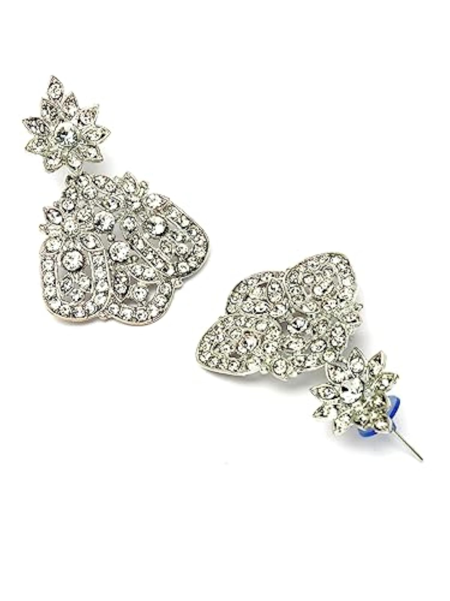 Rhodium Plated AD Stones Choker Necklace Set with Earring and Maangtika