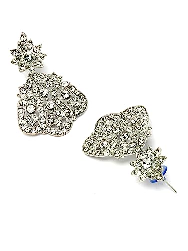 Rhodium Plated AD Stones Choker Necklace Set with Earring and Maangtika