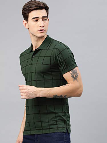 Image of KRYPTIC Men's Ultra-Soft Cotton Rich Casual Printed Half Sleeve Regular Fit Classic Polo T-Shirt - Soft, Cool & Stylish Everyday Wear