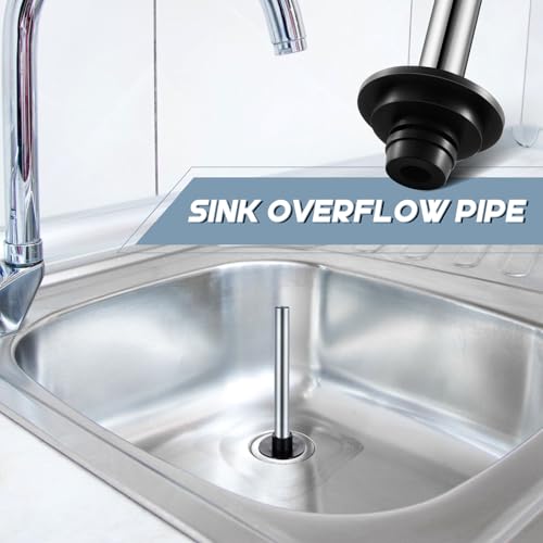 Image of Tandefio 2 Pcs Universal Sink Overflow Pipe Stainless Steel Sink Stopper Strainer Pipe Overflow Plug Bathroom Pipes Fittings for Commercial 1 inch, 1-1 /4 inch, 1-1 /2 inch Drain