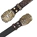 KorhLeoh Western-Leather-Belt Vintage-Cowgirl-Cowboy-Embossed-Buckle-Belt Floral-Engraved-Country-Belt for Men Women