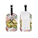 Watercolor Zen Sloth Lotus Floral Luggage Suitcase Tag Pu Leahter Airplane Suitcase Labels Multi-Color Travel Bag Labels Premium Luggage Tags