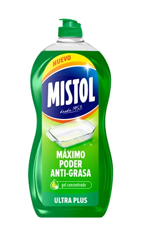 Mistol Ultra Plus - Lavavajillas líquido mano, concentrado, 950 ml - Gran poder antigrasa y...