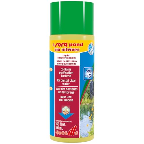 sera Pond Bio nitrivec 500 ml | Flüssigbiofiltermedium der Extraklasse | Kristallklares Wasser mit Reinigungsbakterien | Vulkangestein mit essentiellen Mineralien | Fischbesatz in 24 Stunden