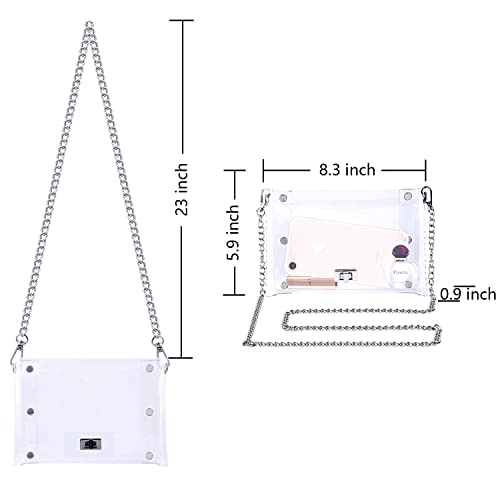 Image of MOETYANG Transparent Clutch Clear Purse Crossbody Shoulder Bags Stadium Approved Bags