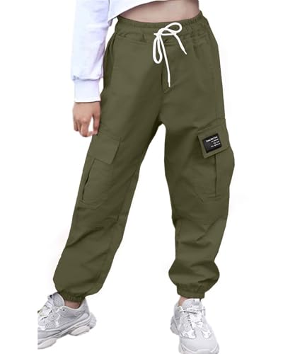 Image of AOWKULAE Girls & Women's Casual Cargo Jogger Pants, 6 Years - Women 3XL