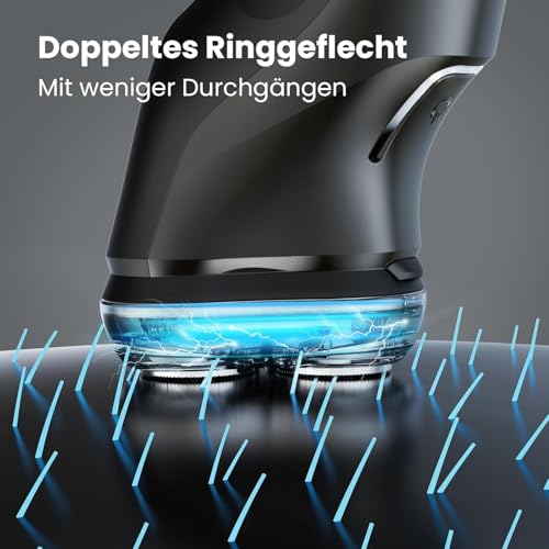 Kayeeno Rasierer Herren Elektrisch: Elektrorasierer Kabellos - Nass und Trocken Shaver (90.000 U/min) für Männer IPX6 Wasserdicht - USB-Aufladung mit Bartschneider zu Geschäftsreisen/Hause